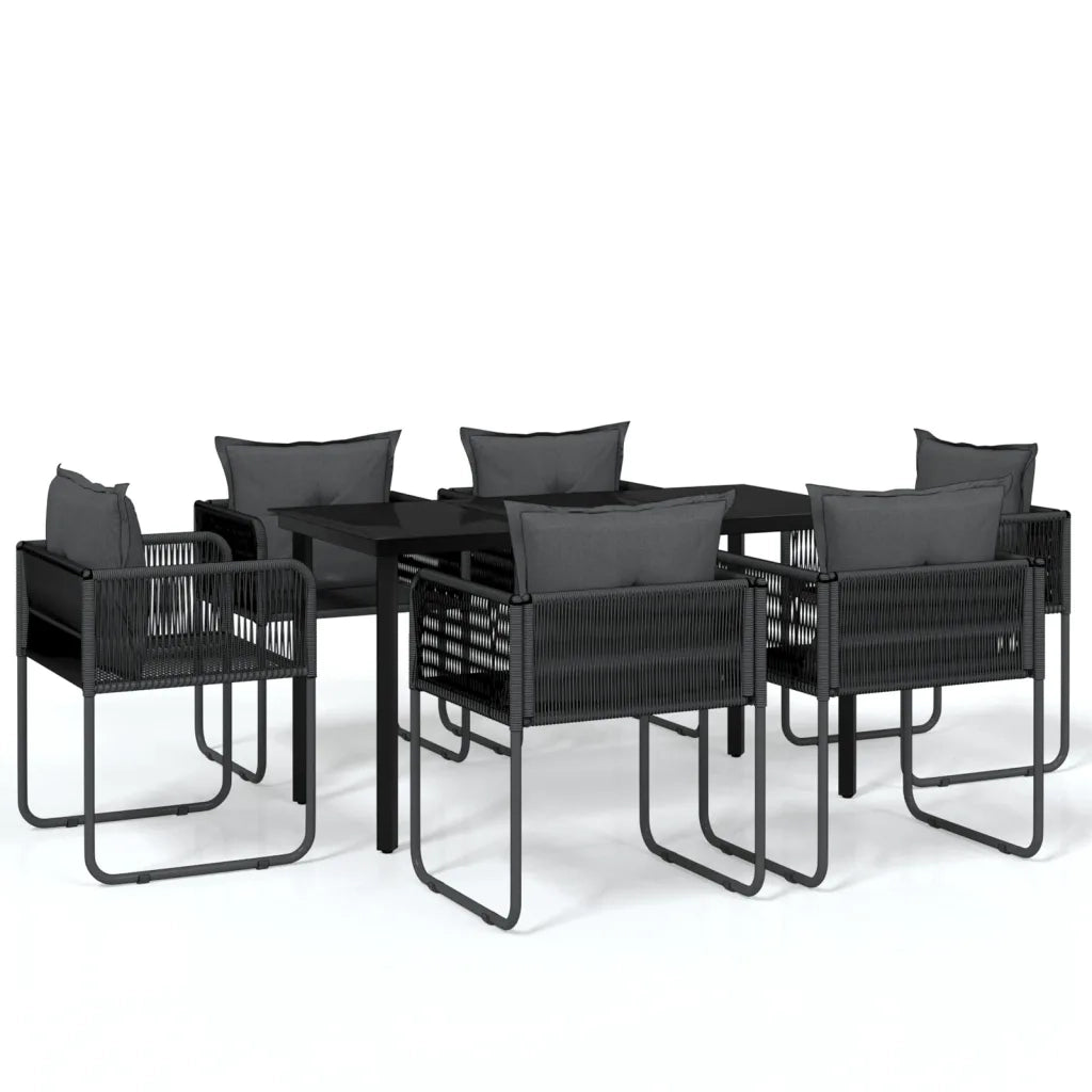 Set da Pranzo da Giardino 7 pz Nero 3099080