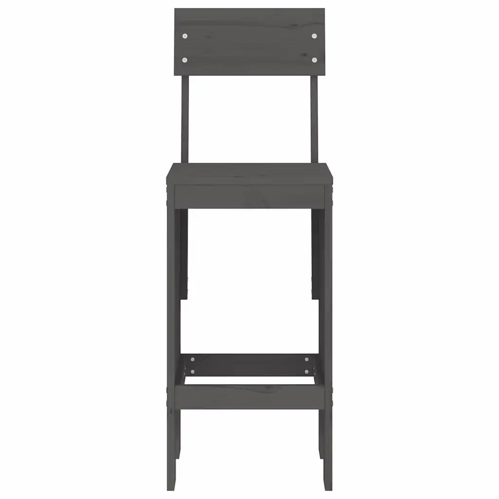 Sgabelli da Bar 2pz Grigi 40x48,5x115,5 cm Legno Massello Pino 825361
