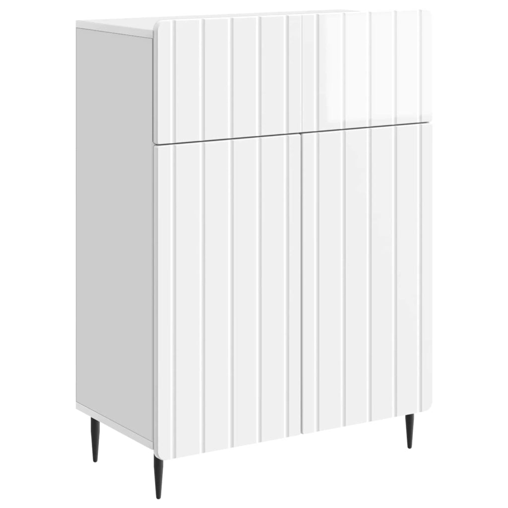 Credenza Bianco Lucido 66 x 34,5 x 92 cm Legno ingegnerizzato 894409
