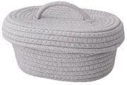 Cassa di stoccaggio con coperchio - Corda di cotone manuale - Sostenibile e leggero - Cassa di stoccaggio multifunzionale - Idrorepellente - Disegno elegante a intreccio