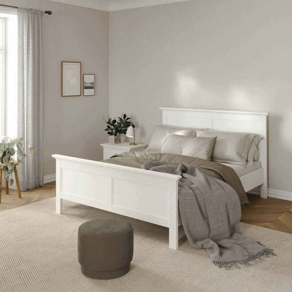 Letto piazza e mezza Saudel, Sommier per camera da letto, Giroletto per stanza, Struttura porta materasso, 213x172 h110 cm, Bianco