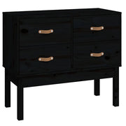 Mobile Consolle | Tavolo d'Ingresso Nera 90x40x78 cm in Legno Massello di Pino