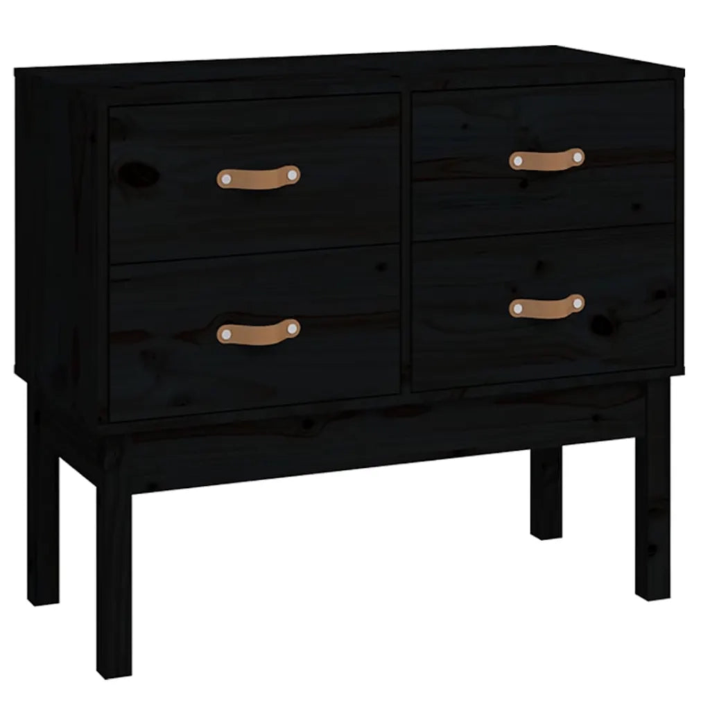 Mobile Consolle | Tavolo d'Ingresso Nera 90x40x78 cm in Legno Massello di Pino