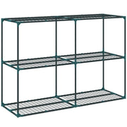 PORTAPIANTE A 3 LIVELLI APERTI IN ACCIAIO E PLASTICA, 143X48X100 CM, VERDE SCURO