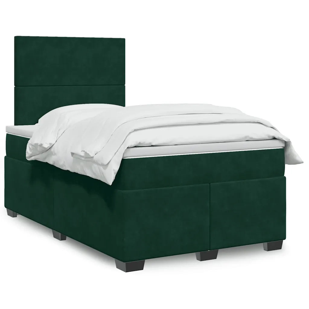 Giroletto a Molle con Materasso Verde Scuro 120x200 cm Velluto 3293179