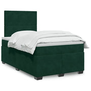 Giroletto a Molle con Materasso Verde Scuro 120x200 cm Velluto 3293179