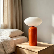 Lampada da tavolo da interno in ceramica e vetro ø25cm, arancione