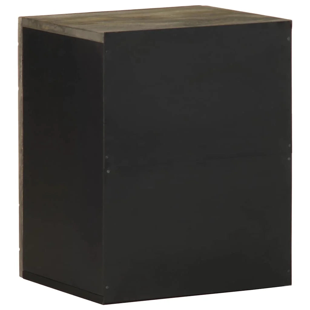 Mobiletto portaoggetti da bagno a parete nero 38 x 33 x 48 cm in legno massello di mango 02_0057733