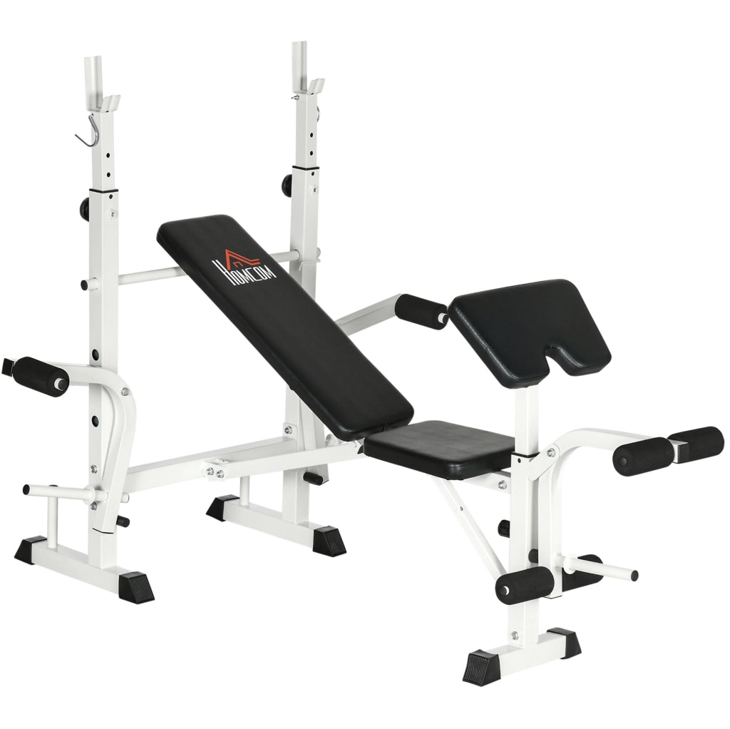 Panca multifunzione 180x134 cm in acciaio nero con pressa gambe e bracciolo