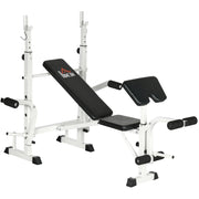 Panca multifunzione 180x134 cm in acciaio nero con pressa gambe e bracciolo