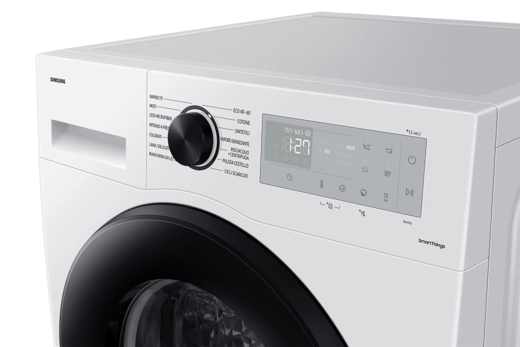 Samsung Crystal Clean WW90CGC04DAHET Lavatrice a carica frontale 9Kg Classe A  Ecobubble SmartThings con AI Energy Mode Pulizia Cestello Bianco