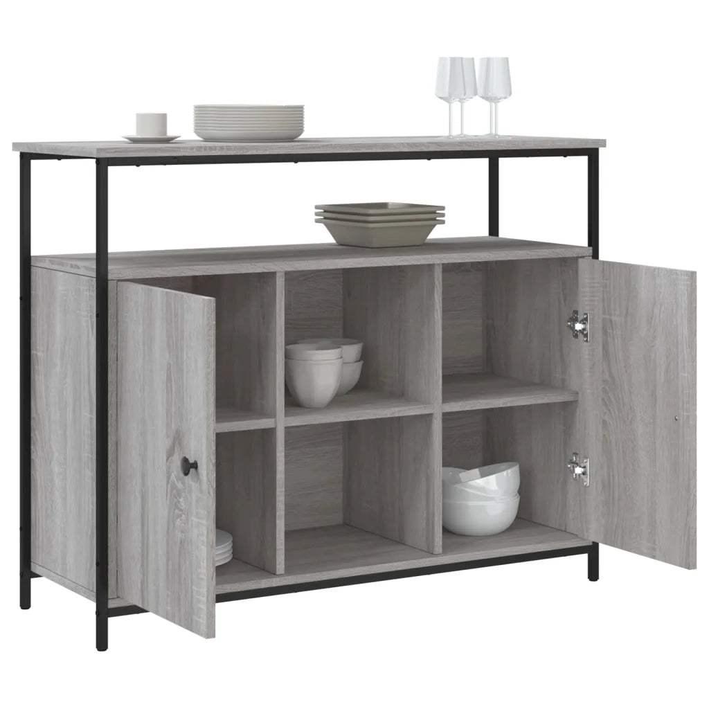 Credenza Grigio Sonoma 100x35x80 cm in Legno Multistrato 835502