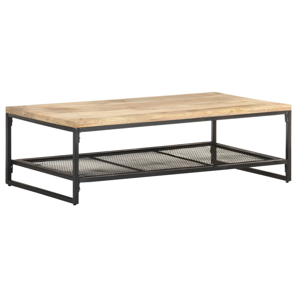 Tavolino da Salotto 110x60x35 cm in Legno Massello di Mango 320244
