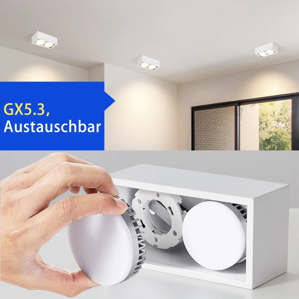 ZMH Faretto da soffitto LED 2 fiamme da incasso GX53 bianco