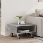 Tavolino con Ruote Grigio cemento 50,5 x 50 x 30 cm 891027