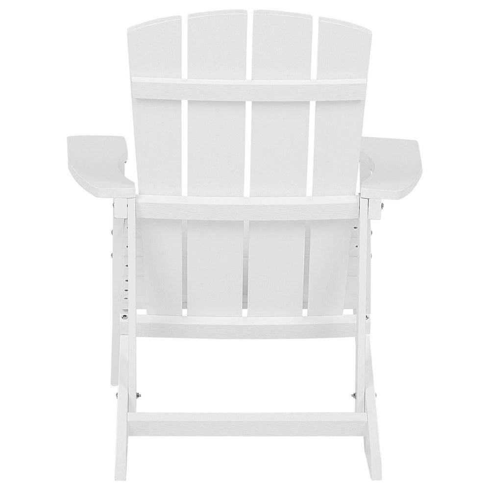 Sedia da giardino in plastica bianca in legno con poggiapiedi resistente agli agenti atmosferici in stile moderno