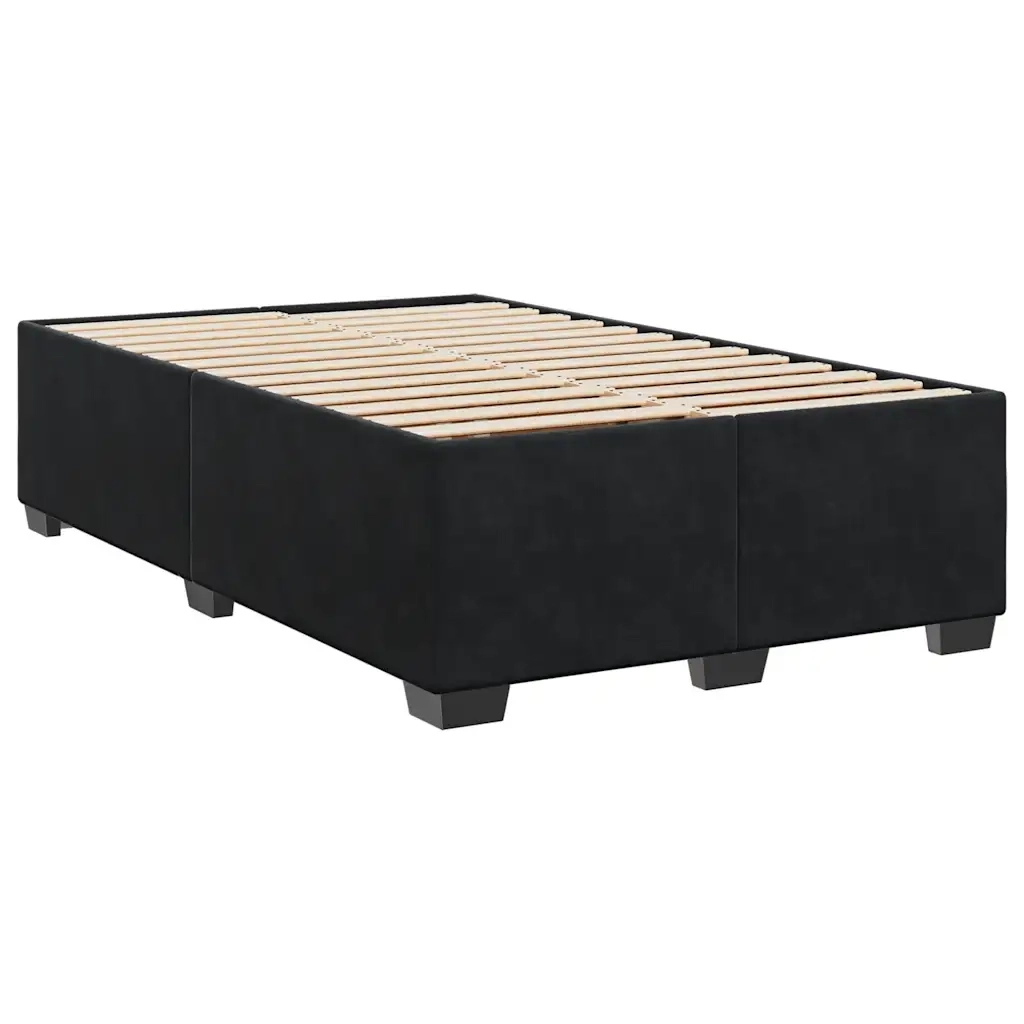 Giroletto a Molle con Materasso Nero 120x190 cm in Velluto 3288566