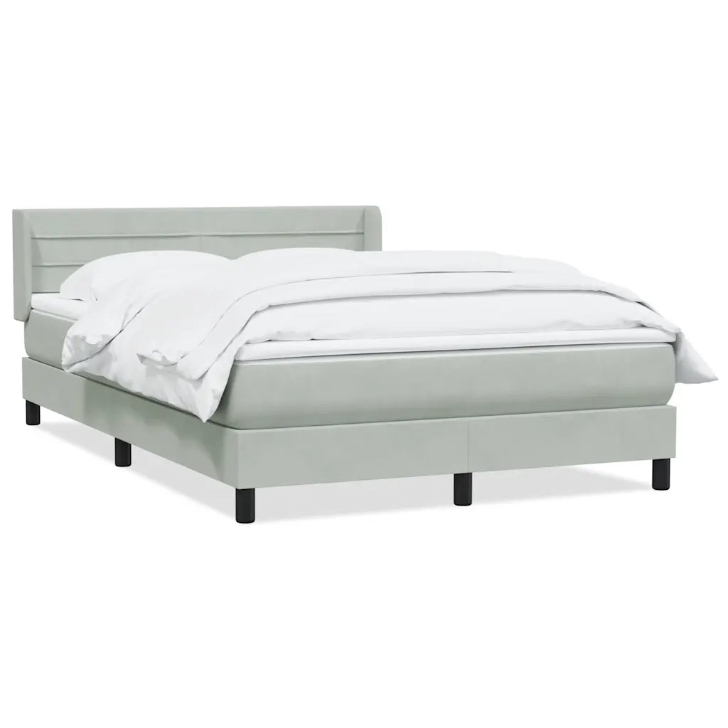 Giroletto a Molle con Materasso Grigio Chiaro 160x220cm Velluto 3318243
