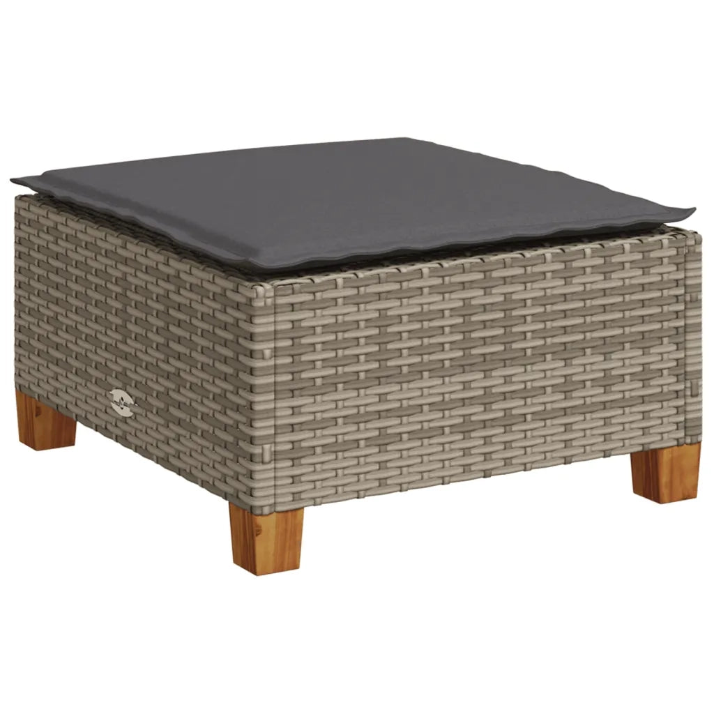 Set Divani da Giardino 7 pz con Cuscini Grigio in Polyrattan 3261918