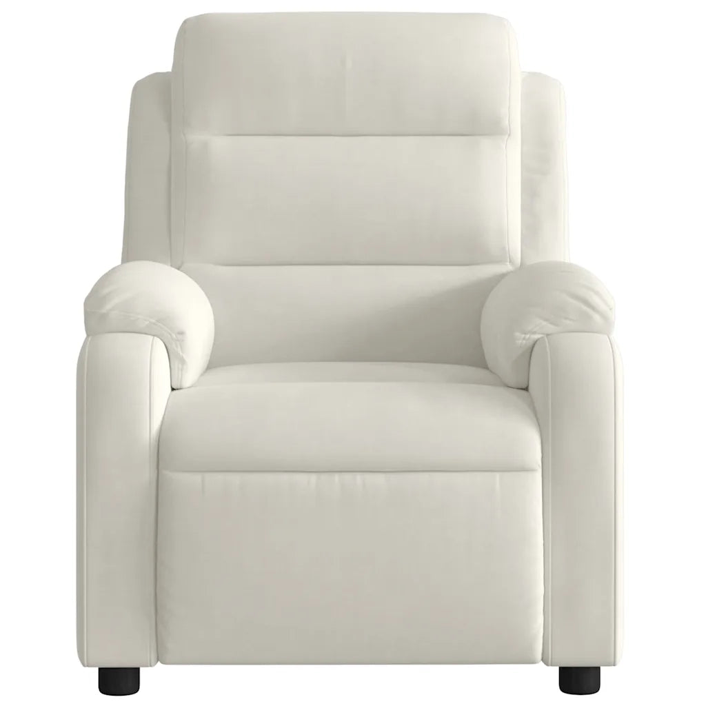 Poltrona Elettrica Reclinabile Crema in Velluto 3205079