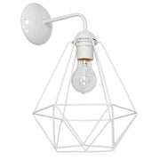 Applique 1 luce Basket bianca E27 60W in metallo Milagro