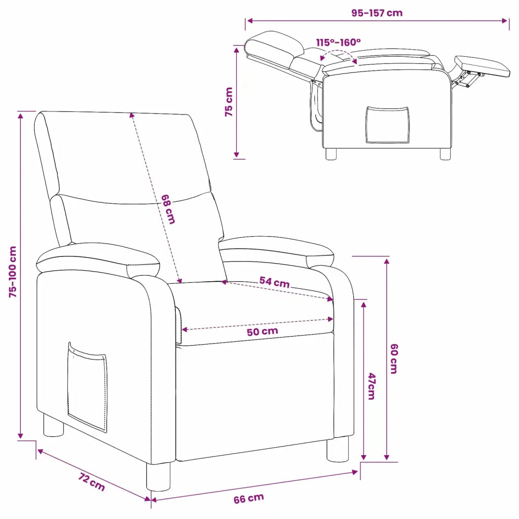 Divano Sedia-Poltrona reclinabile Marrone Similpelle 641209