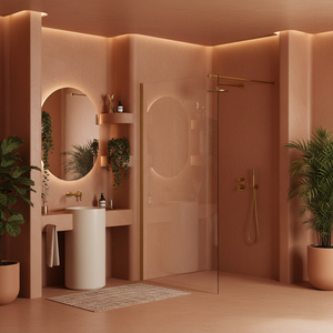 Parete Doccia Rea Flexi Transparent / Brush Gold 110