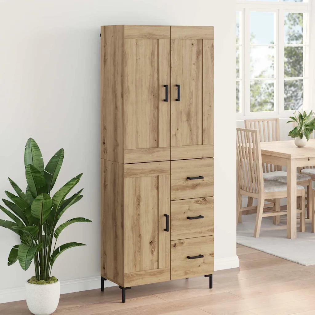 Credenza 2 pcs Rovere artigianale Legno multistrato 3415927