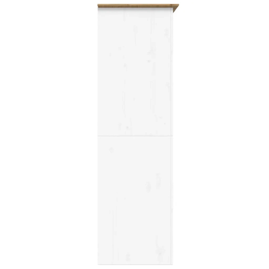 Armadio BODO 99x53,5x173 cm Legno Massello Pino Bianco Marrone 355060