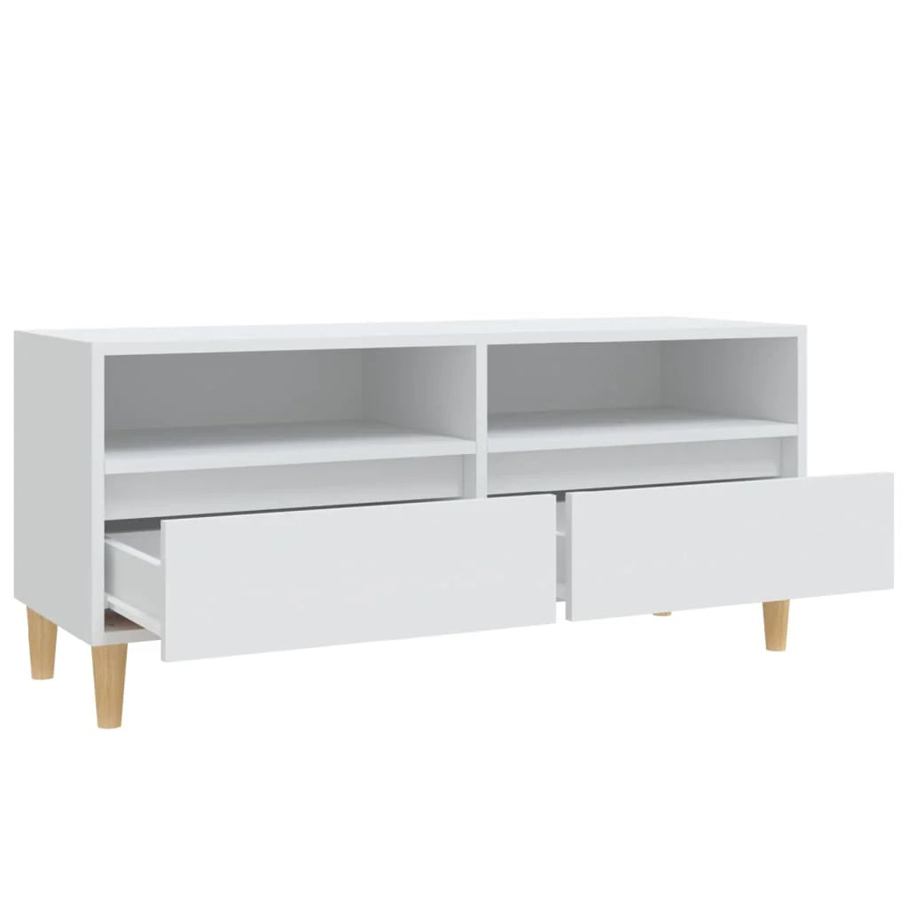 Mobile TV multimediale mensola TV credenza mobile TV sala da pranzo soggiorno camera da letto 100 x 34,5 x 44,5 cm legno ingegnerizzato bianco 02_0025469
