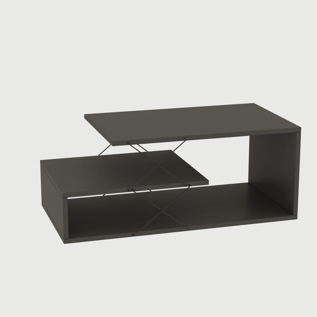 Tavolino in legno "Cayenne" - 100 x 50 x 40 cm - Grigio antracite