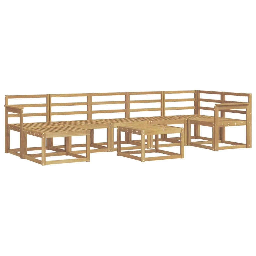 Set di divani da esterno 8 pcs Bianco Legno di Acacia Massello 3387968