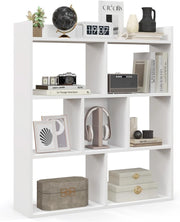 Libreria, scaffale con 7 cubi, divisorio con protezioni antiribaltamento, mensola cubo per camera da letto, ufficio, soggiorno, 80 x 20 x 90 cm (bianco)