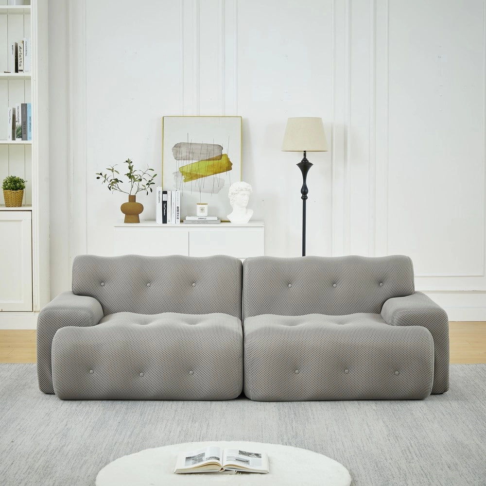 Divano 2 Posti Cloud con Braccioli Larghi ¨C Xylo ¨C Grigio, Tessuto, Design Moderno