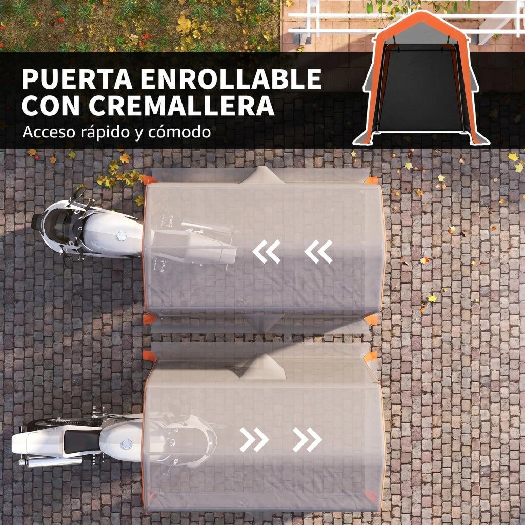 Garage per auto portatile ¨C zephmum ¨C 2.4x1.8 m, grigio chiaro, UPF30+, impermeabile