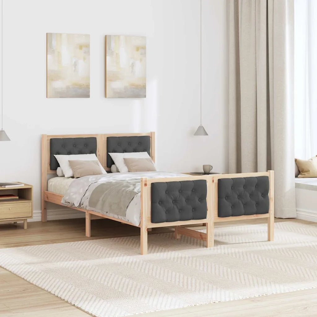 Struttura del letto Grigio scuro 120 x 190 cm Tessuto