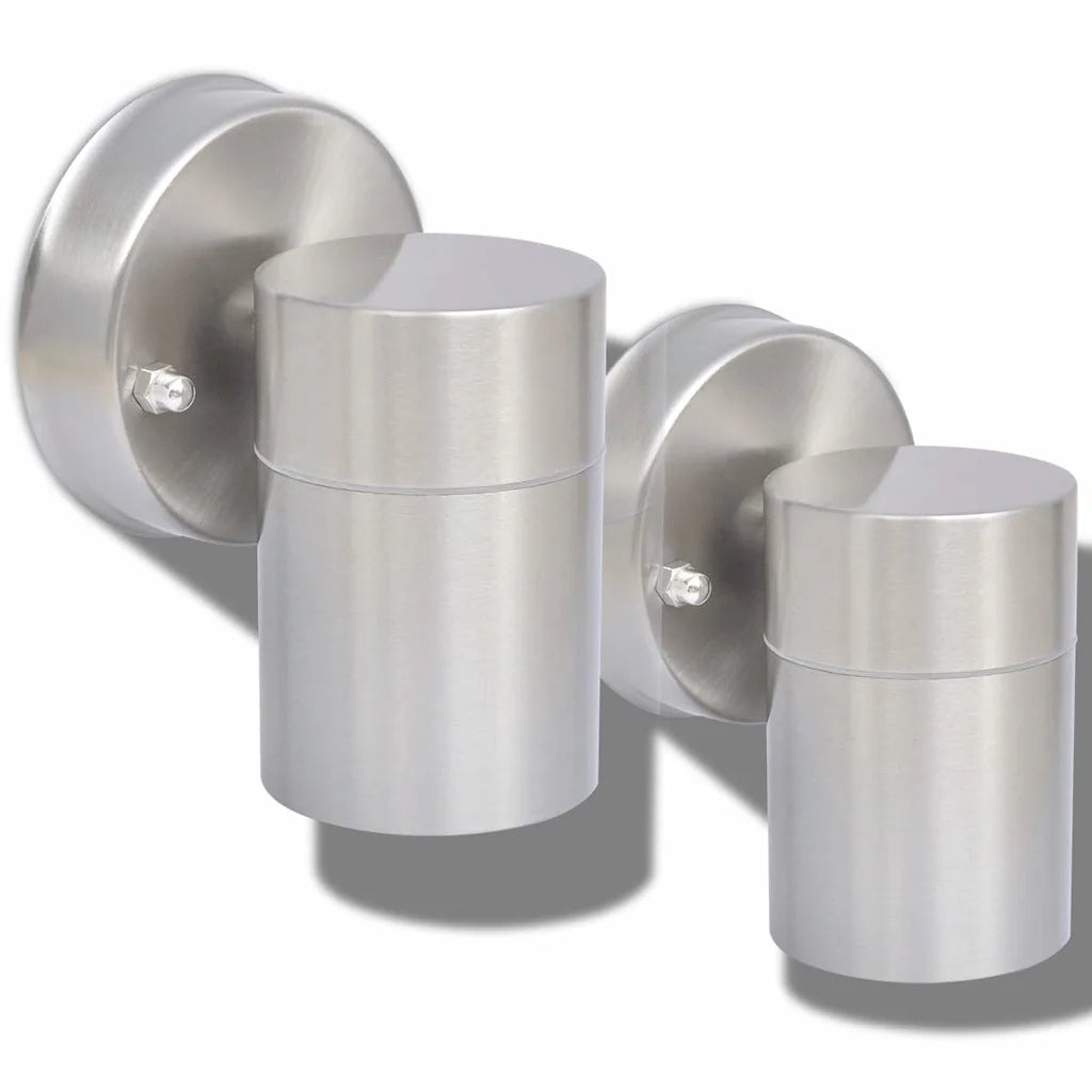 Lampada LED da Parete 2 pz Acciaio Inox Proiezione Basso CFW8350461