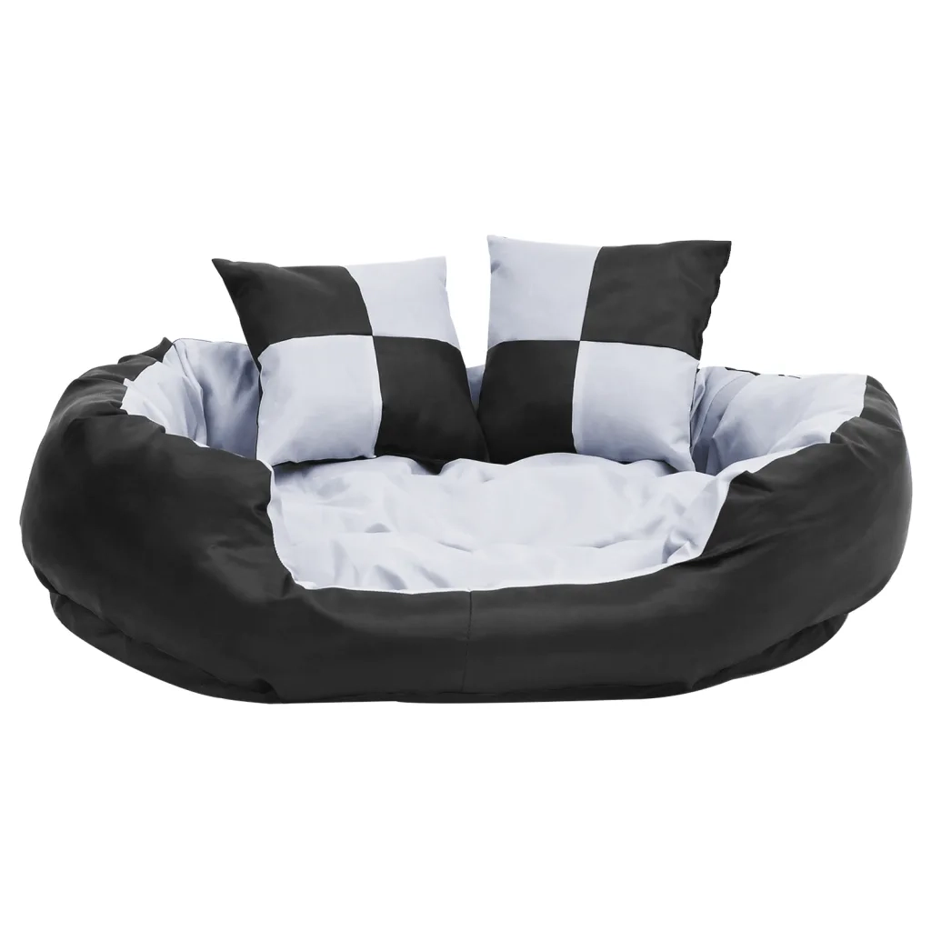 Cuscino per Cani Reversibile e Lavabile Grigio Nero 85x70x20 cm CFW2186869