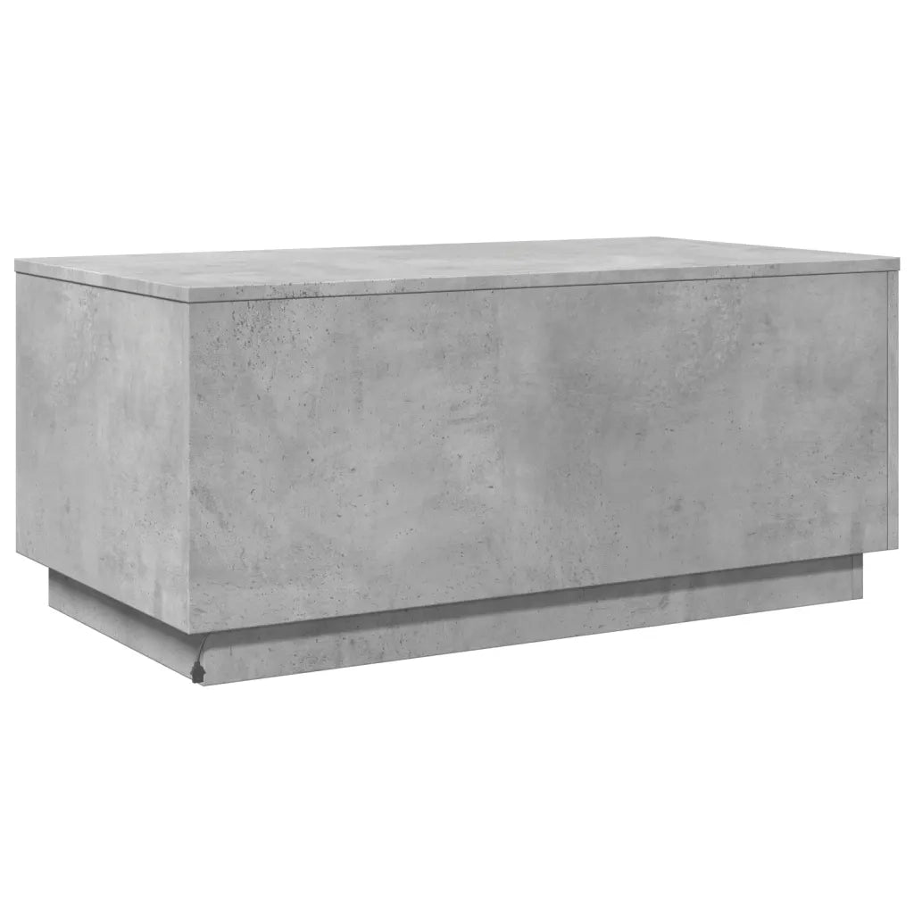 Tavolino da salotto | Tavolino da caff¨¨ | Tavolino da Soggiorno con Luci LED Grigio Cemento 90x50x40 cm