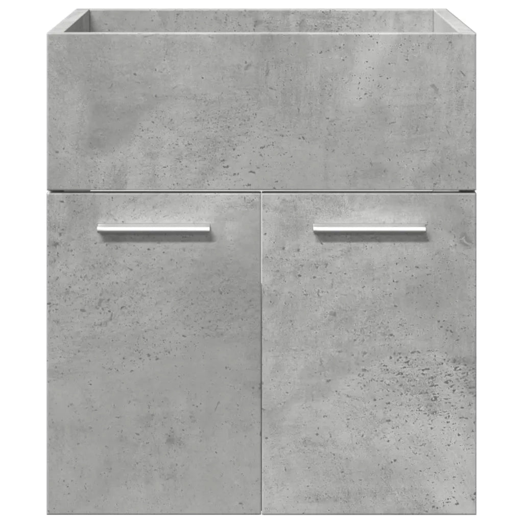 Set Mobili da Bagno 3 pz Grigio Cemento in Legno Multistrato 3324867