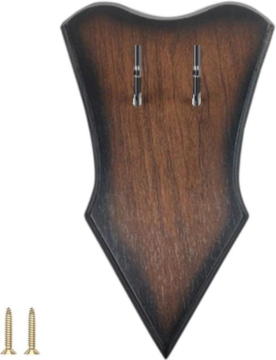 Stendardo di legno flessibile con ganci e viti - fissaggio al muro - spada medievale - pugnale - ascia.