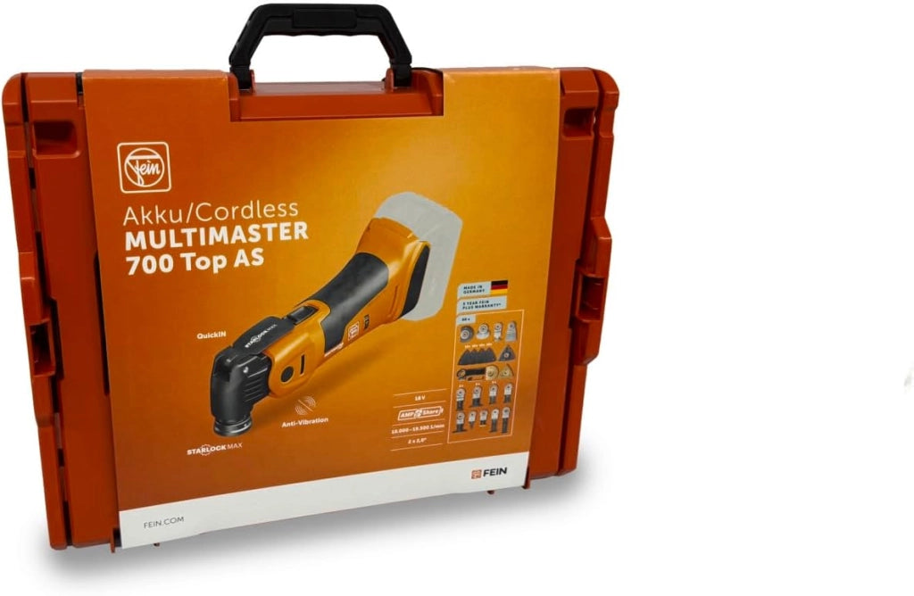 Multimaster a batteria AMM 700 Max Top AS, con 60 accessori per lavori di ristrutturazione e rinnovo, compatibile con AMPShare/BOSCH 18V, batteria e caricabatteria non inclusi
