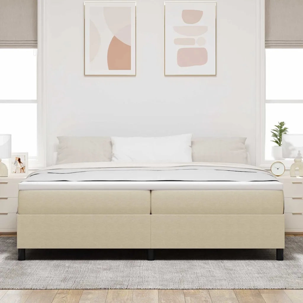Letto a molle Grigio chiaro e bianco 200 x 200 cm 3337486