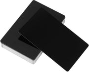 Carte Visite in Metallo 150 Unità - Carte in Alluminio - Marcatura Laser - Scatola in Plastica Nera - 86 x 54 x 0,21 mm - Duraturo e Improntato all'Acqua - Businesscards