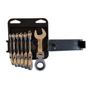 Set Chiavi Combinate a Cricchetto Flessibili 7 Pezzi 8–17 mm Acciaio Cr-V Testa Snodata 192503
