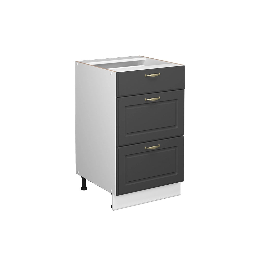 Vicco Mobiletto base per cucina Antracite-oro 50 cm senza piano di lavoro