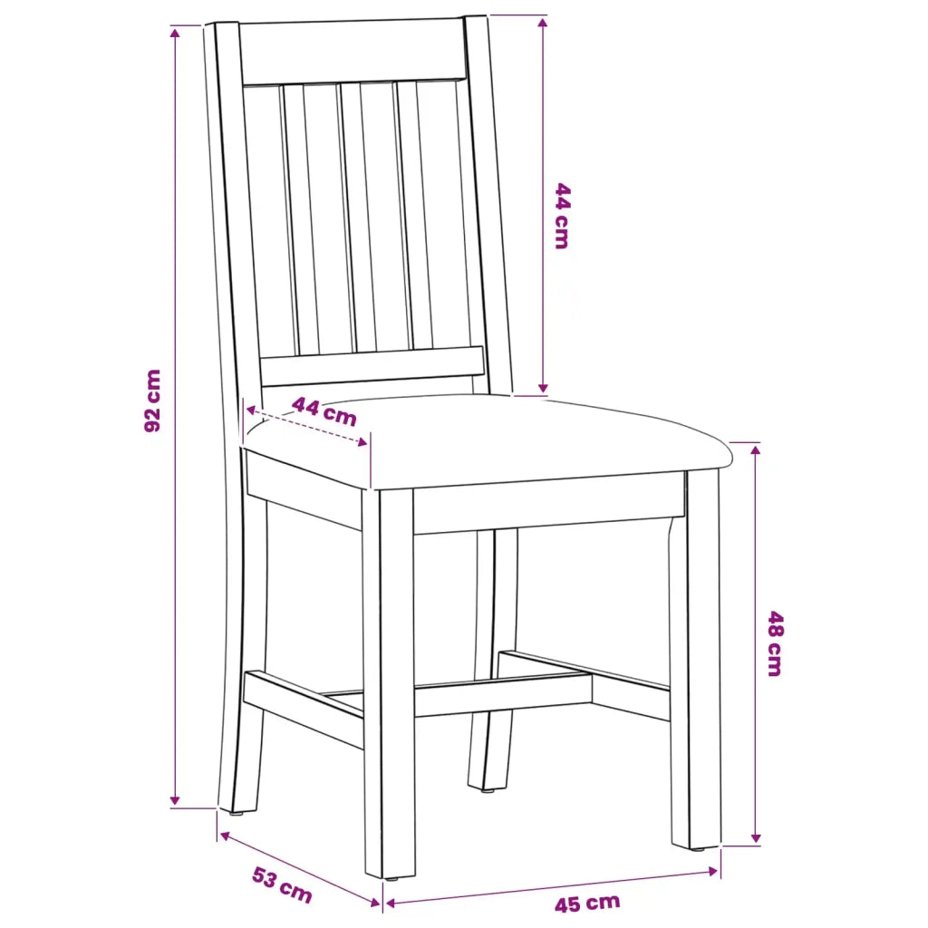 Sedia da pranzo VENLO 2 pcs Legno di Quercia Massello 42039152