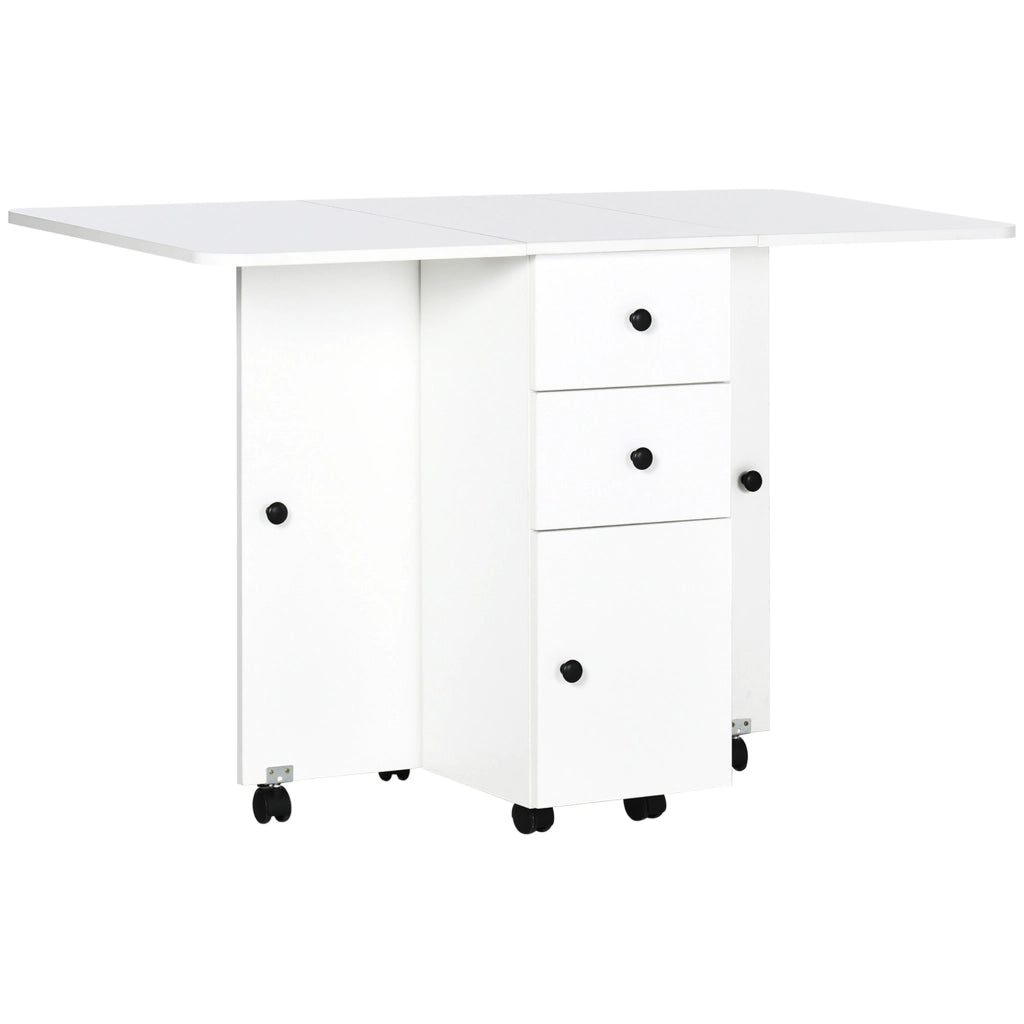 Tavolo a ribalta con cassetti ¨C zephmum ¨C bianco, truciolato, 120x60x76.5 cm