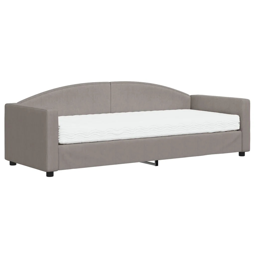Divano Letto con Materasso Tortora 80x200 cm in Tessuto