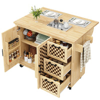 Isola cucina scacchi - Xylo - 120x45x92cm legno 3 cassetti